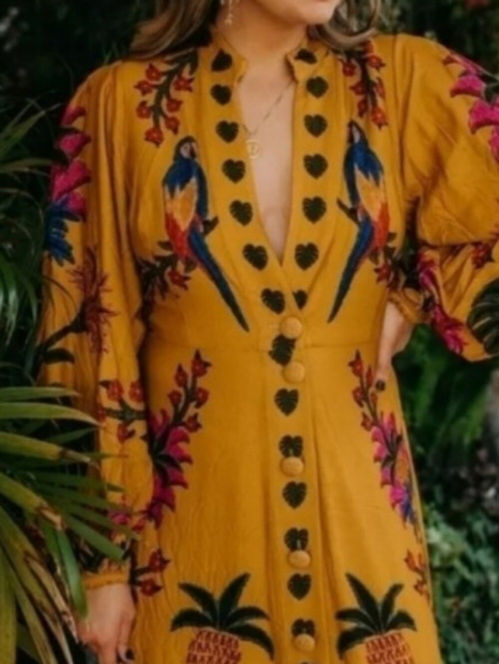 NWT FARM RIO | $285 Yellow Tropical Tapestry Maxi Dress - Picture 4 of 12